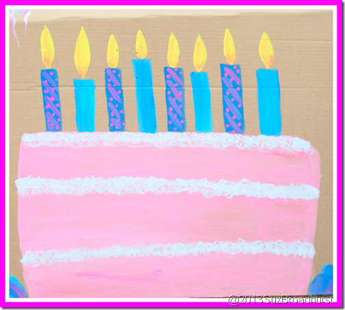 Or just paint a birthday cake on cardboard! @BrightIdeasTeam @SuzBroadhurst painting on cardboard