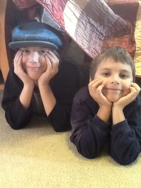 Boys inside a living room tent, ready to read the Christmas story. @brightideasteam